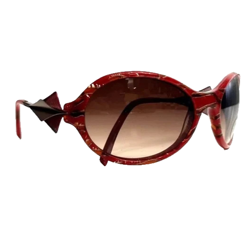 BOZ NEW DAY 3292 RED SEMI OVAL AUTHENTIC SUNGLASSES FRAMES 60-19-128
